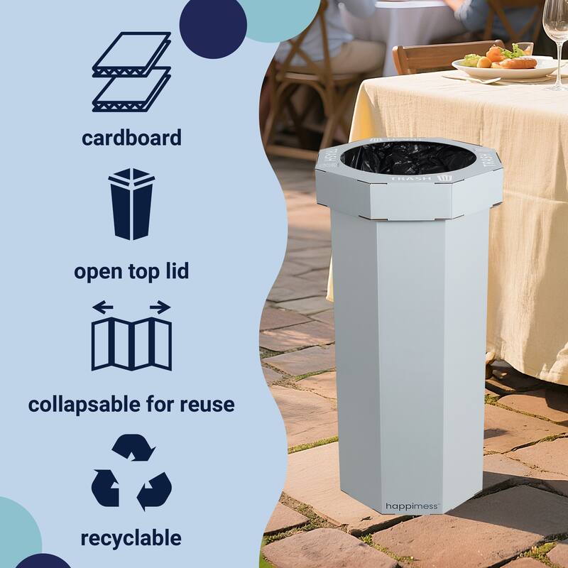 25-Gallon Disposable Cardboard Event Trash Can and Recycling Bin (Set of 2)