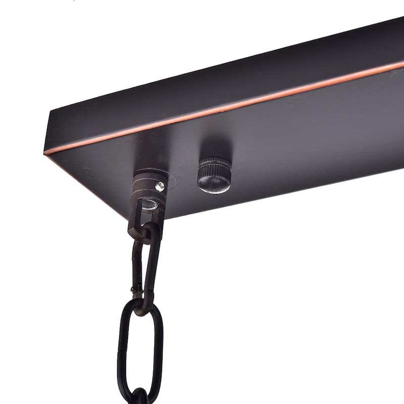 Oil Rubbed Bronze 5-Light Oval Kitchen Island Light with Crystal Spheres - Oil Rubbed Bronze