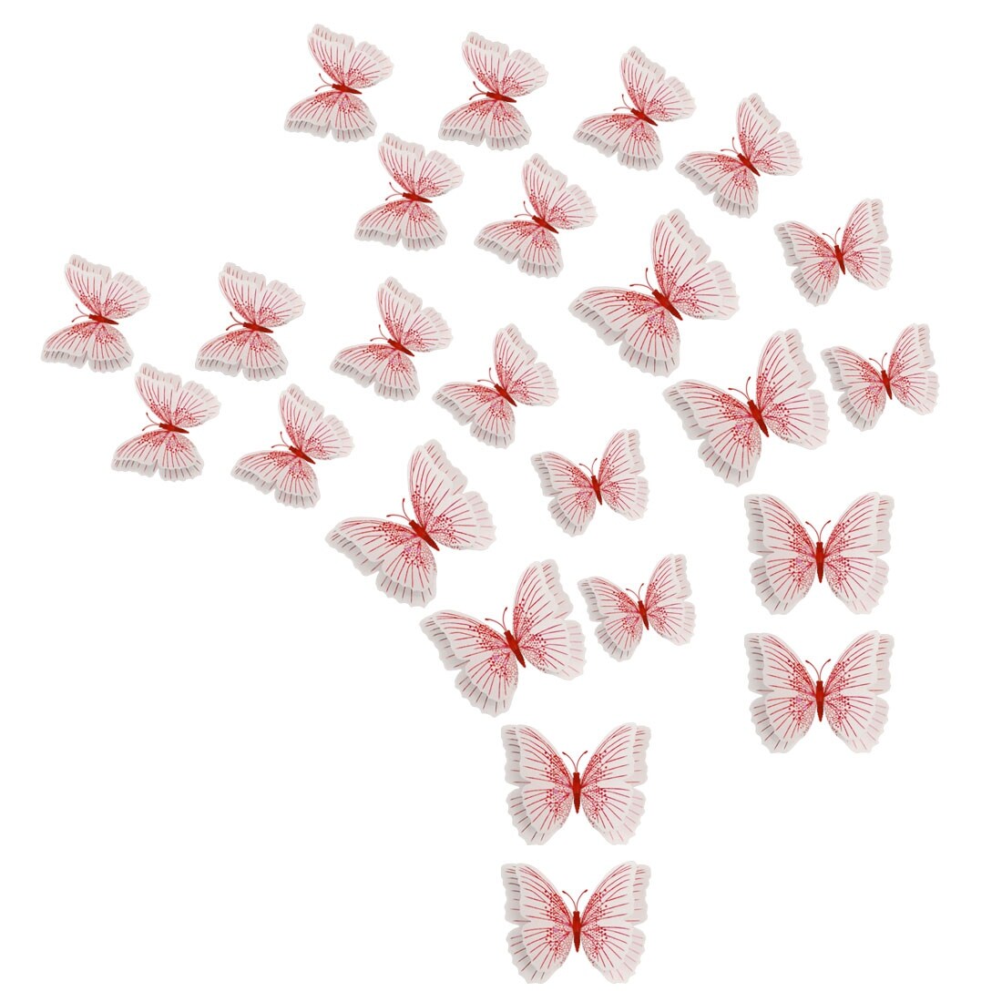 Shop 24pcs 3d Butterfly With Double Wings Diy Wall Sticker For