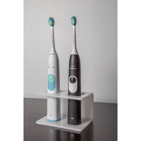 The Rac It Up Caddy II Square-White (With Larger Holes) Toothbrush Holder  for Electric and Battery Operated Toothbrushes - White - Bed Bath u0026 Beyond  - 16344679