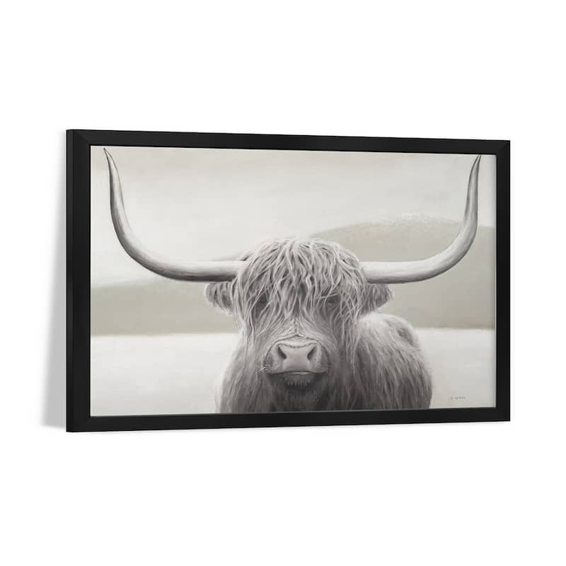 Highland Cow Neutral Premium Framed Poster by James Wiens