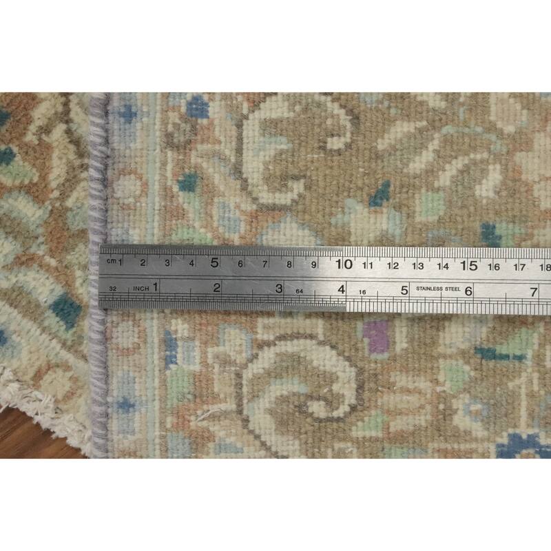 Hand Knotted Oriental 100% Wool Carpet Traditional Floral Brown Kerman Area Rug - 2' 9'' X 1' 9''
