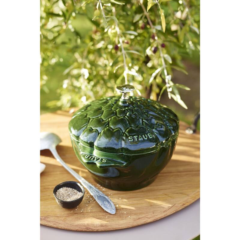 Staub Cast Iron 3-qt Artichoke Cocotte - Basil