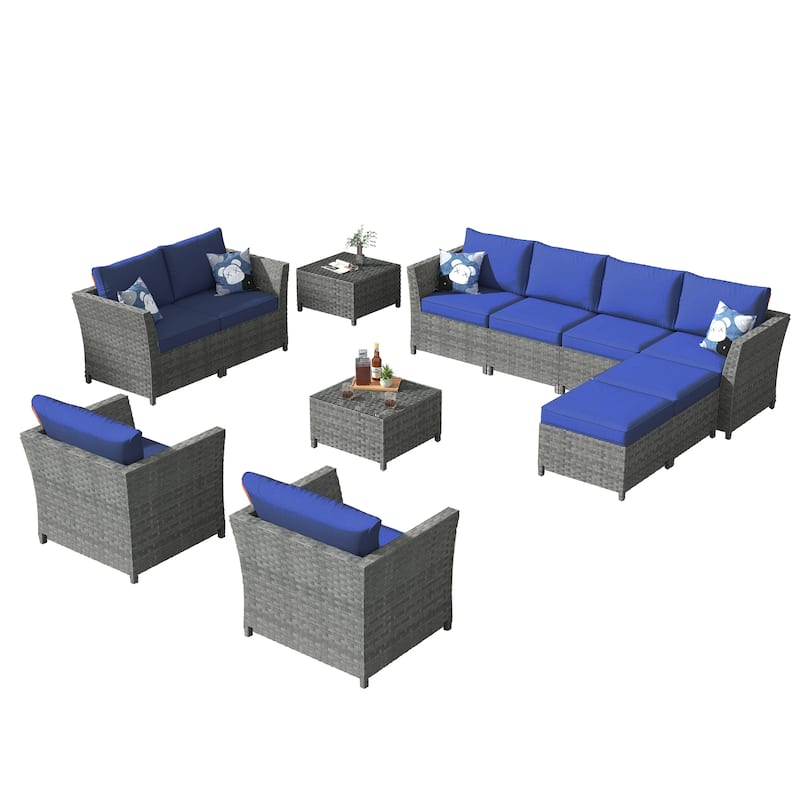 XIZZI 12-piece Outdoor Patio Furniture Sectional Set (fully assembled)