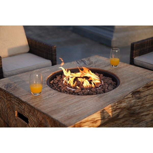 LOGOS FIRE TABLE + QUATTRO POD（STAND）SET Outdoor wood coating Fire Pit Table with Four Chairs - Bed Bath