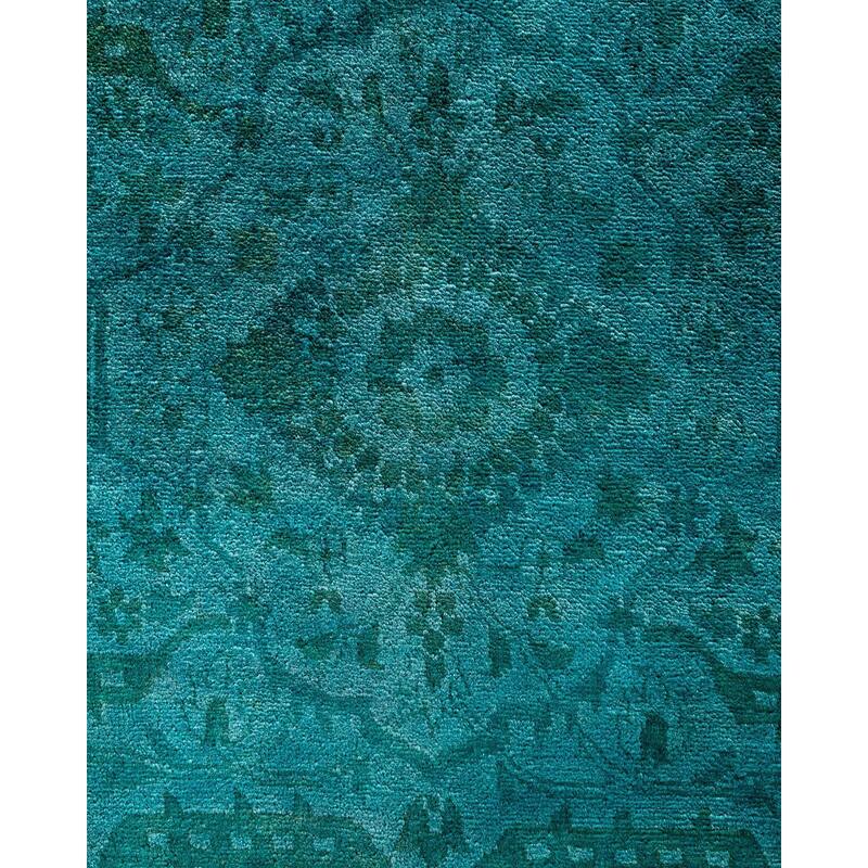 Overdyed, One-of-a-Kind Hand-Knotted Area Rug - Blue - 6' 1" x 9' 1"
