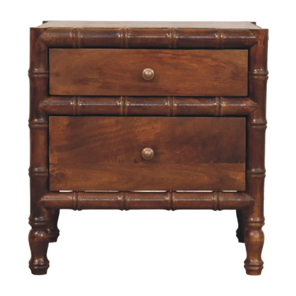 Artisan Furniture Solid Wood Bamboo Framed Bedside Table