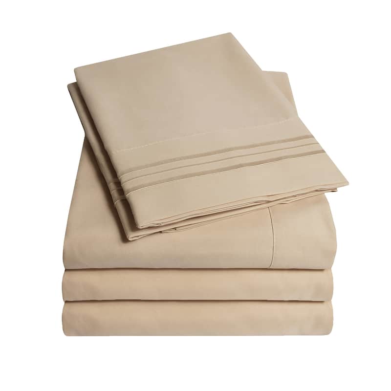 Sweet Home Collection 4 Piece Sheet Set, Ultra Soft 1800 Series, Double Brushed Microfiber