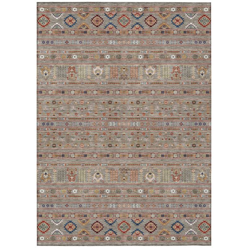 Machine Washable Indoor/ Outdoor Boho Moroccan Chantille Rug