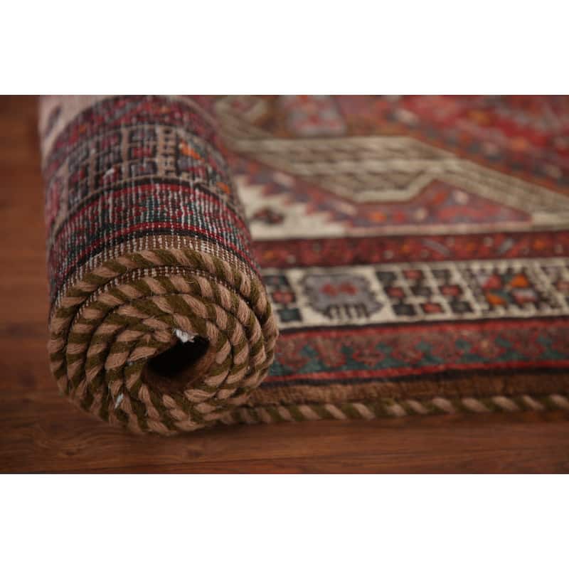 Ardebil Persian Vintage Runner Rug Hallway Handmade Wool Carpet - 3'2"x 11'5"