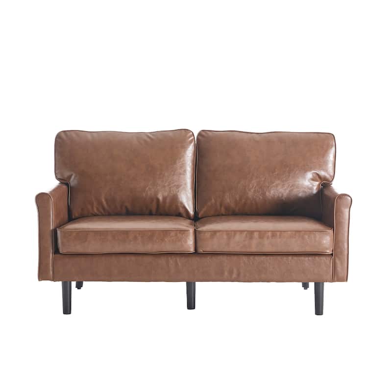 Loveseat Sofa,Mid Century Modern Love Seat, 2 Seater Sofa Couches For Living Room,Small Couch With Usb & Removable Pillow Cover
