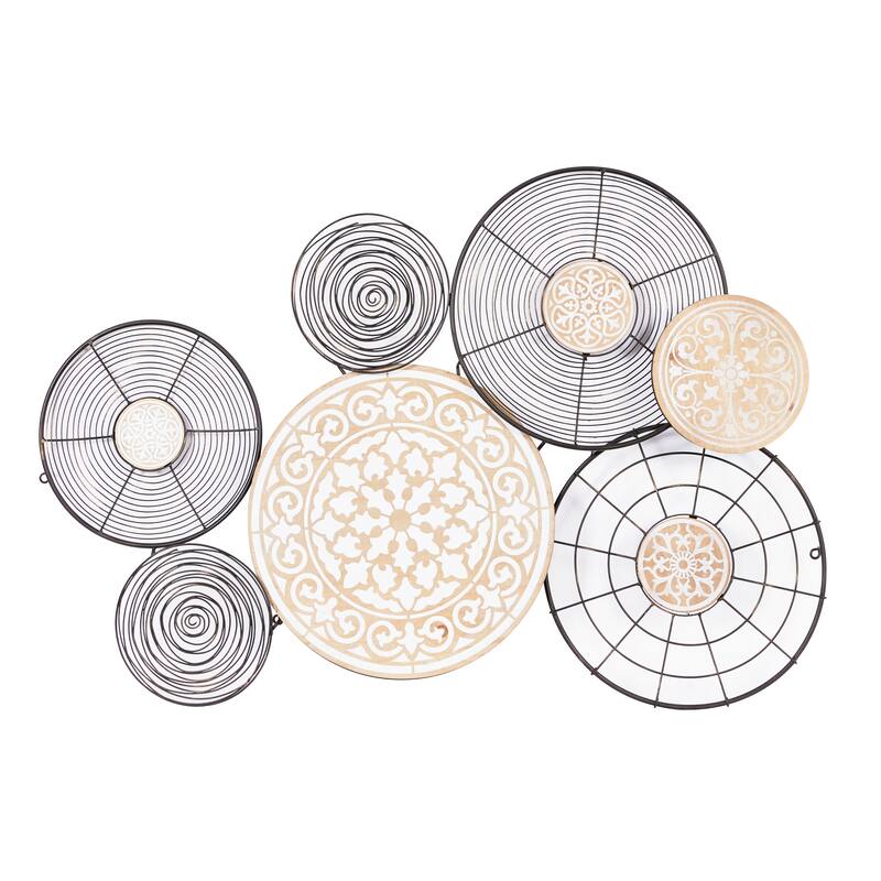Black Metal Handmade Plate Home Wall Decor with Intricate Pattern