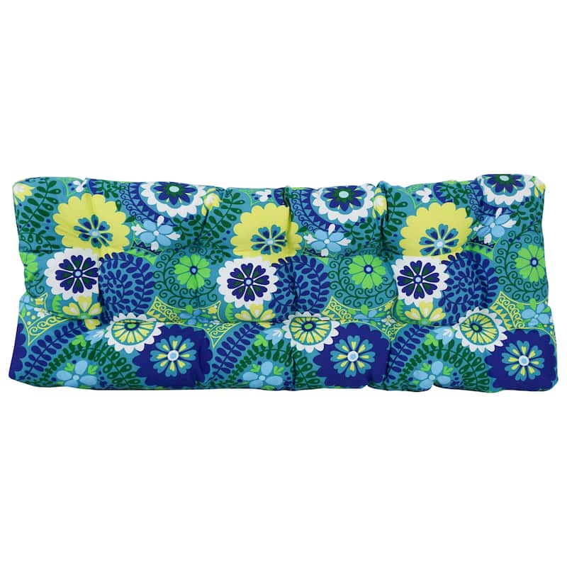 Tufted Indoor/Outdoor Bench Cushion (Multiple widths from 46 to 60 inch)