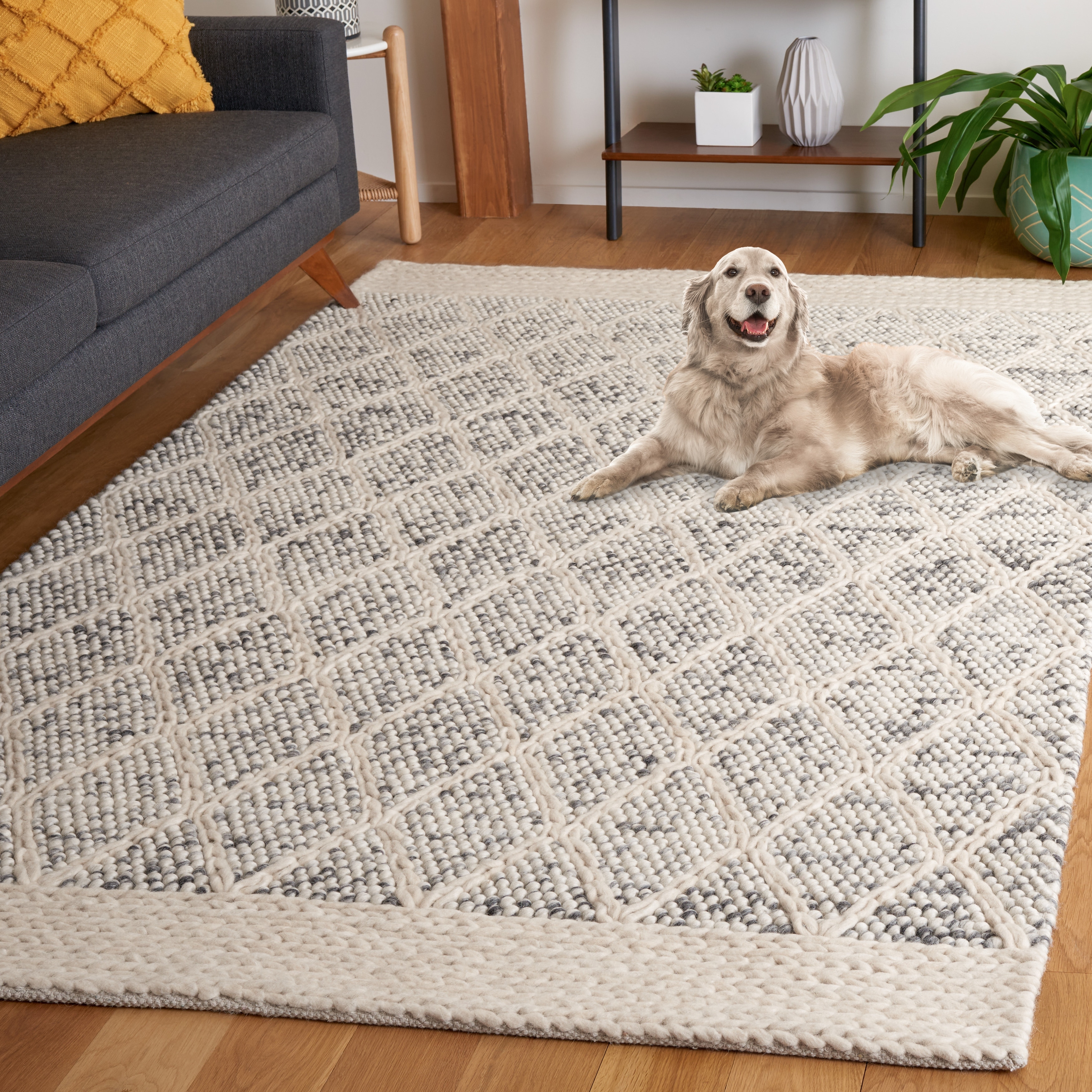 SAFAVIEH Handmade Natura Tere Farmhouse Trellis Wool Rug