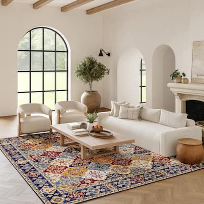 Nourison Grafix Vintage Boho Persian Border Area Rug