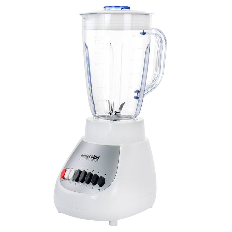 The Better Chef 10 Speed 350 Watt Plastic Jar Blender in White - 50 oz
