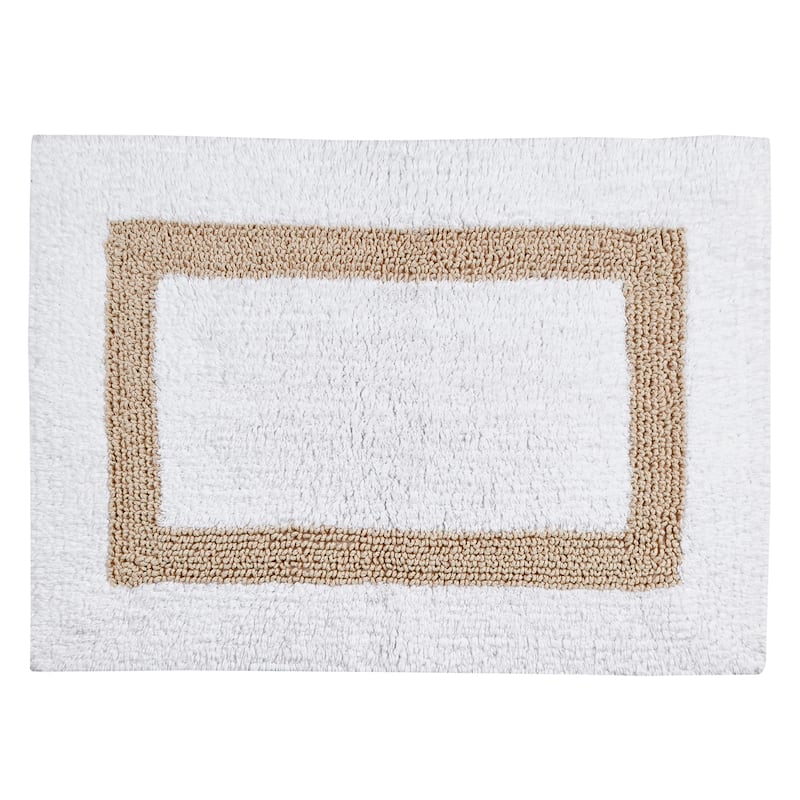 Better Trends Hotel Collection in Race Track 100% Cotton Super Absorbent Reversible Double Sided Machine Washable Bath Mat Rug