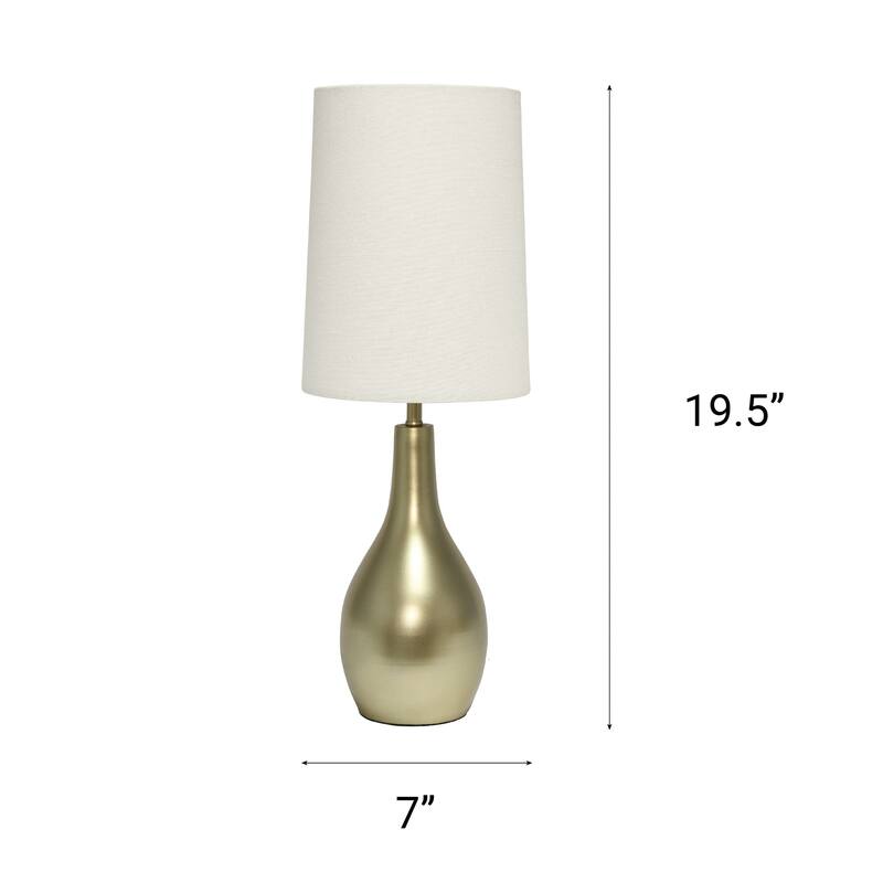 Hourglass LED Table Lamp with Round Drum Shade - 19.5" - Gold