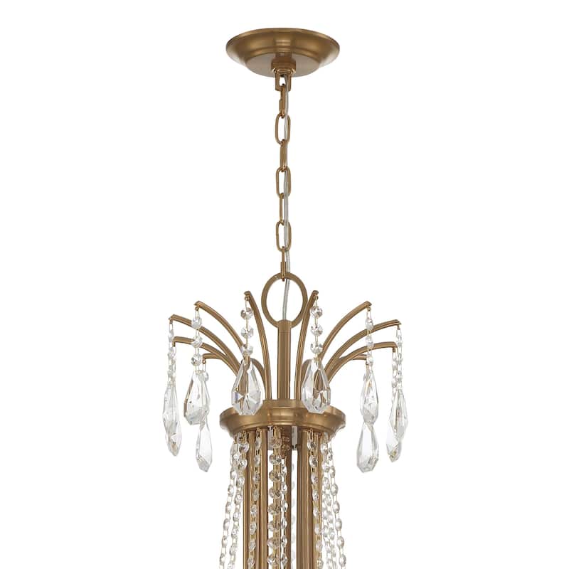 Karrington 12 Light Aged Brass Chandelier - 30"W x 40"H