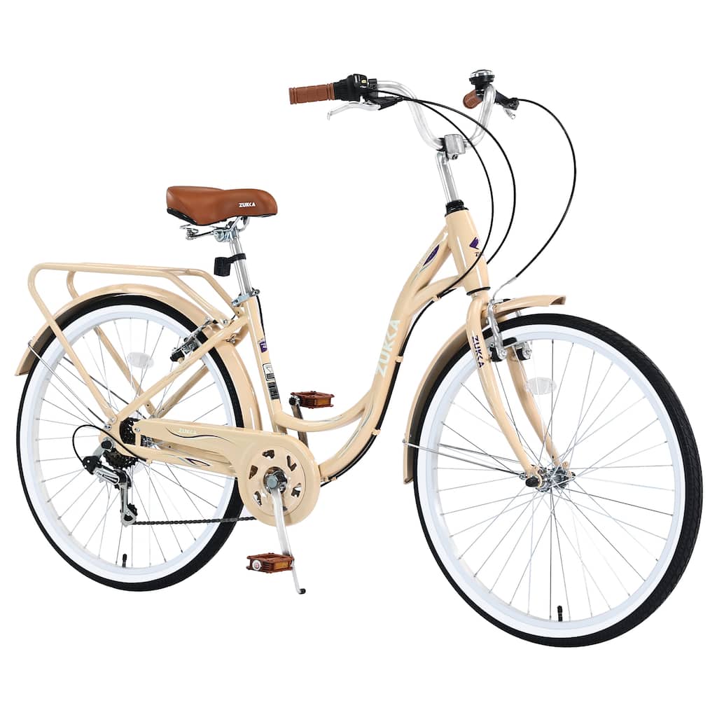 Ladies' Bicycle - Steel Frame, 7 Speeds, Multiple Colors - 24
