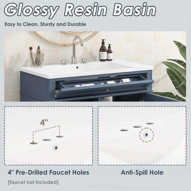 36'' Bathroom Vanity with Top Sink