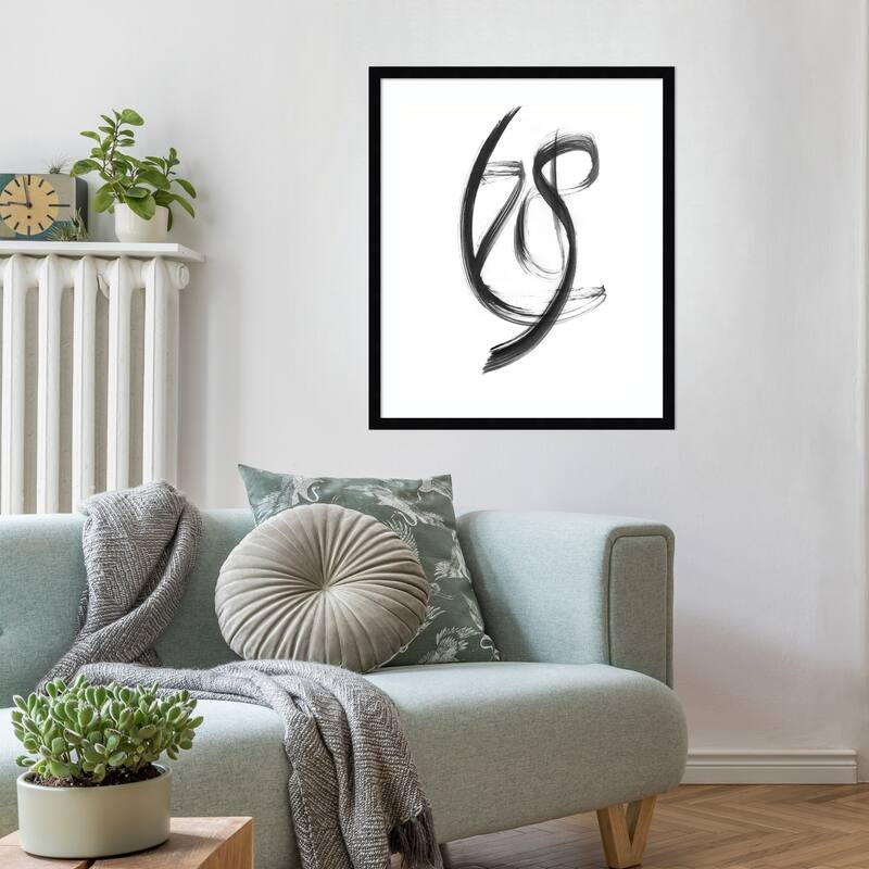 Brush Stroke No. 2 by Danushka Abeygoda Wood Framed Wall Art Print