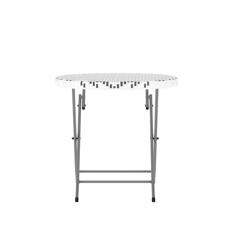 3PC Indoor/Outdoor PE Rattan Folding Bistro Set