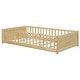 preview thumbnail 22 of 44, Twin size Floor Platform Bed with Built-in Book Storage Rack