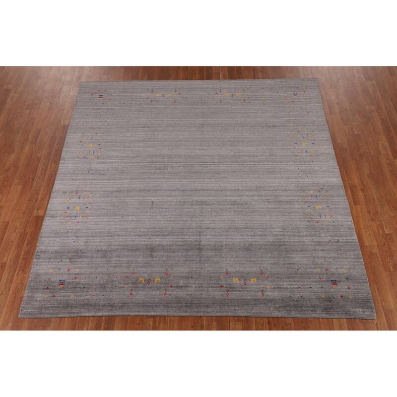 Gabbeh Oriental Square Area Rug Handmade Wool Carpet - 7'9" x 7'9"