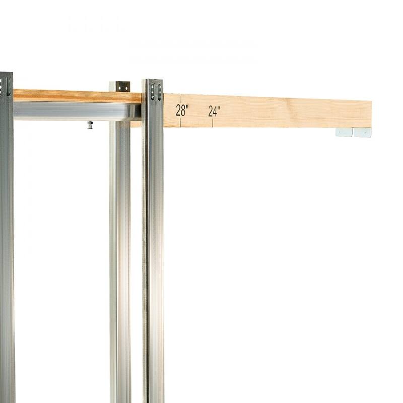 White Wood MDF Sliding Pocket Door with Frosted Glass Panels