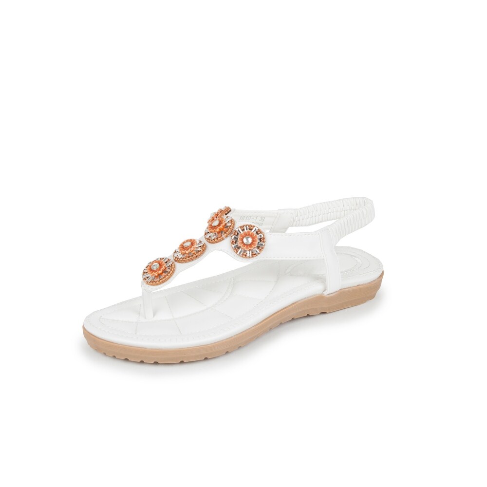 ErYao Sandals for Women Boho Clip-Toe Shoes Zipper Comfy Sandals Flats Casual Flip Flops Beach Sandals