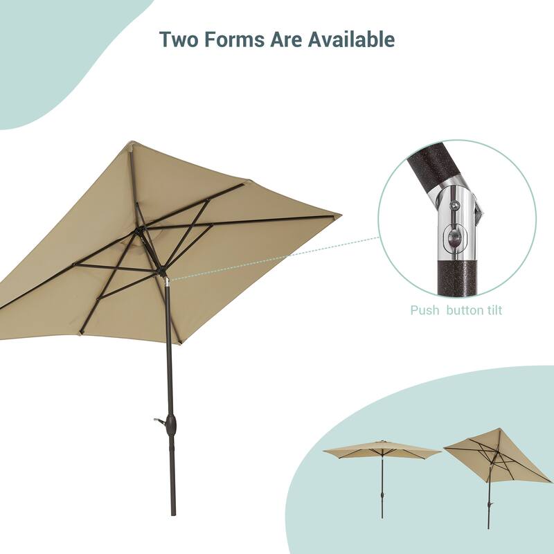 AOOLIMICS 10×6.5FT Rectangular Patio Umbrella with UV Protection, Easy Tilt, and Wind-Resistant Features