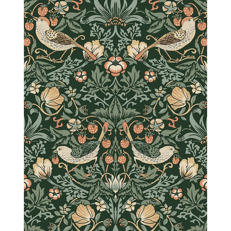 NextWall Aves Garden Peel and Stick Wallpaper - 20.5 in. W x 18 ft. L - Forest Green