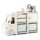 preview thumbnail 7 of 19, Toddler Truck Storage Organizer with Plastic Bins, Drawers and Cabinet - 43.5" x 13" x 26" (L x W x H)