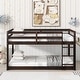 preview thumbnail 1 of 8, Elegant Twin over Twin Wooden Bunk Kids Bed with Ladder,with Bed Platform of Strengthened Slats Espresso