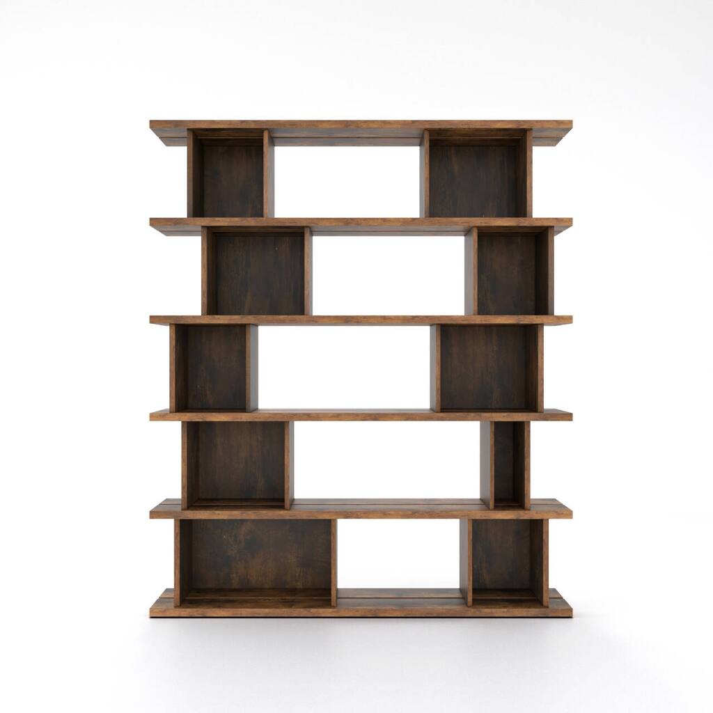 Davee Geometric Bookcase - 71" H x 61.4" W x 12.5" D