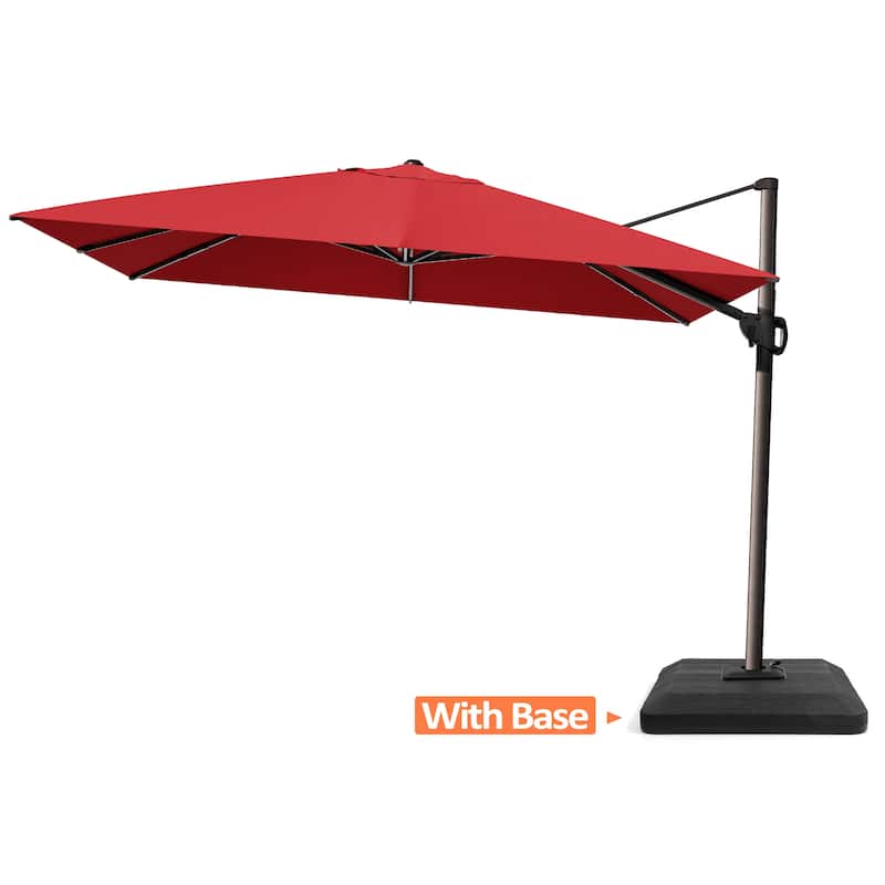Pellebant Outdoor Patio 9 FT x 11.5 FT Cantilever-Offset Umbrella with Premium Base