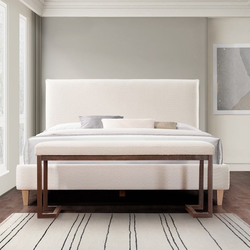 Luxury Bedroom End of Bed Bench Indoor Bench Casual Stool, Dining Room Stool Decorative Stool with Metal Frame