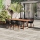 preview thumbnail 1 of 20, Amazonia 100% FSC Certified Wood Sant Louis Outdoor Patio Dining Set Black - Wood Legs - 7pc