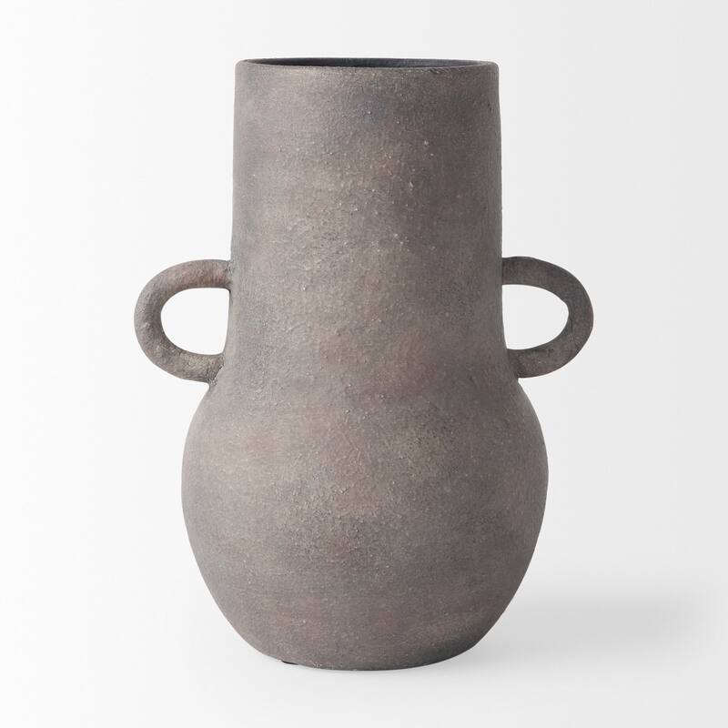 Armani Brown And Gray Ceramic Vase (7")