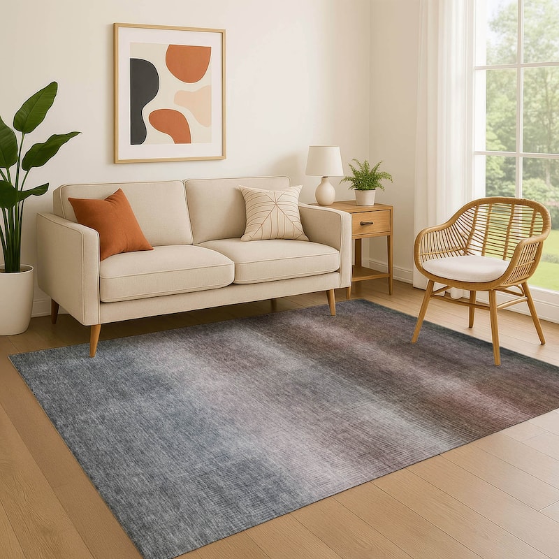Premium Washable Super Soft Solid Ombre Mayfield Rug - Brown - 9' x 12'