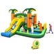 preview thumbnail 6 of 6, 8-in-1 Tropical Inflatable Bounce Castle with 2 Ball Pits Slide and Tunnel - Multicolor With Blower