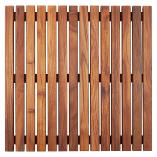 Nordic Style Teak Wood Shower and Bath Mat 19.6" x 19.6"