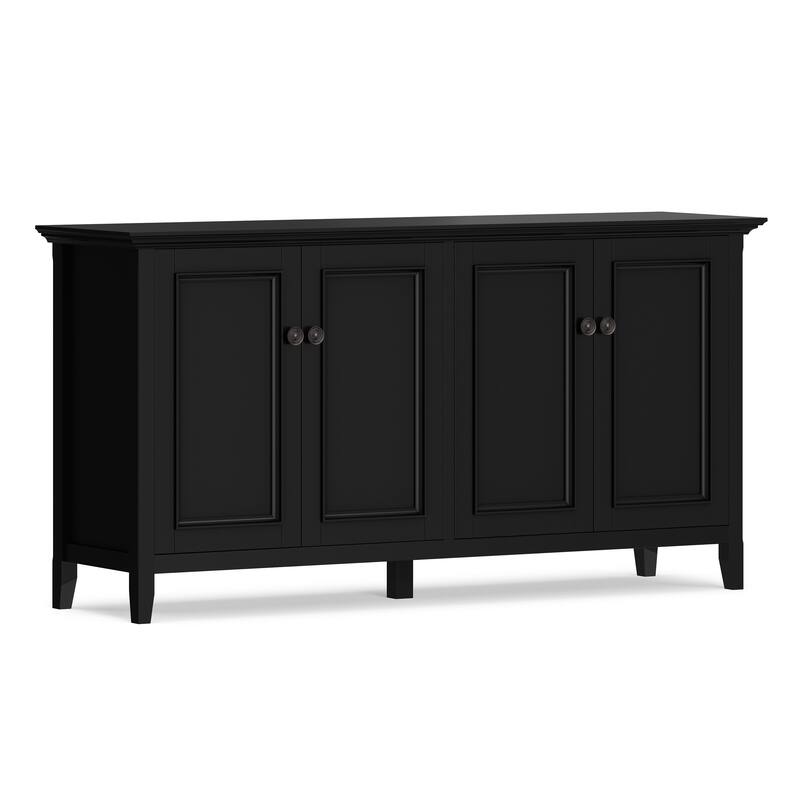 WYNDENHALL Halifax SOLID WOOD 66" Wide Transitional Wide 4Door Storage Cabinet - 18"d x 66" w x 34"h