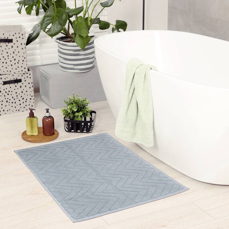 Absorbent Fade Resistant Cotton Luxury Bath Rugs Shower Mat Bathroom Non Slip Quick Dry Spa for Tub