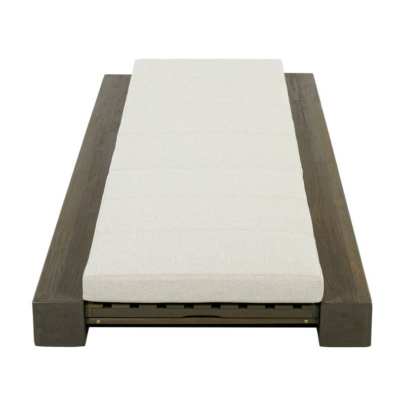 Christopher Knight Home - Amedea Outdoor Acacia Wood Chaise Lounge with Adjustable Backrest & Water-Resistant Cushion