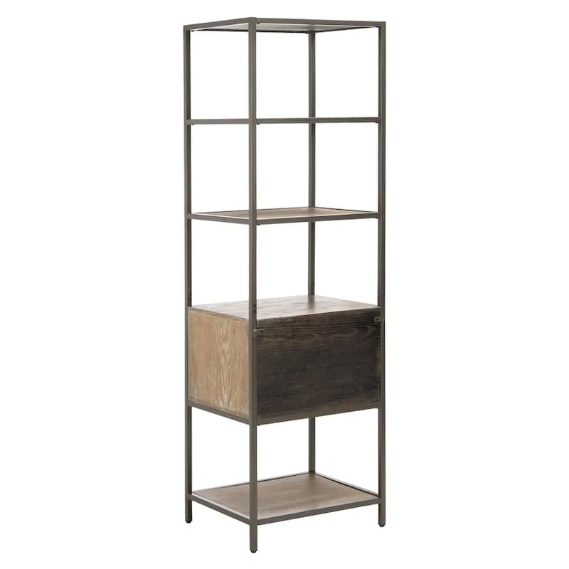 SAFAVIEH Orma 5-Shelf 1-Drawer Etagere Bookshelf - 22" W x 18" L x 72" H - 22Wx18Dx72H