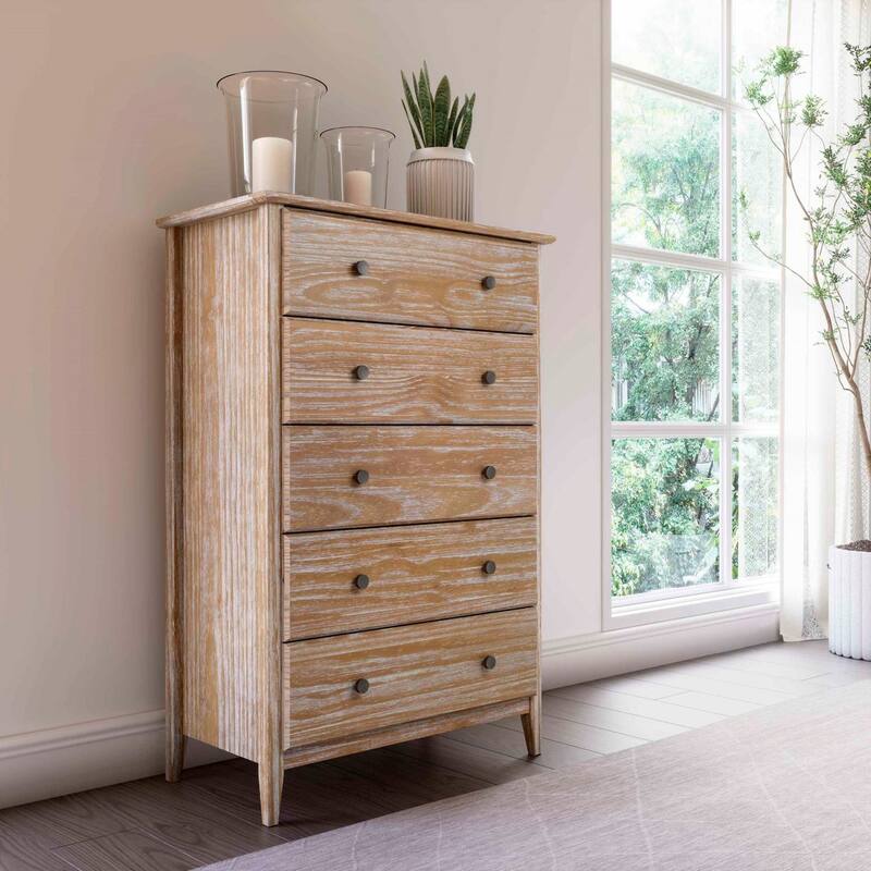 Grain Wood Furniture Greenport Coastal Solid Wood 5-drawer Chest