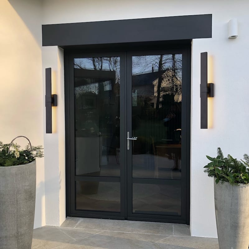 Matte Black Rectangular Aluminum LED Outdoor Wall Sconce