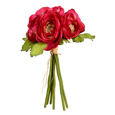 Vickerman 9" Artificial Mini Fuchsia Ranunculus Spray, Set of 3